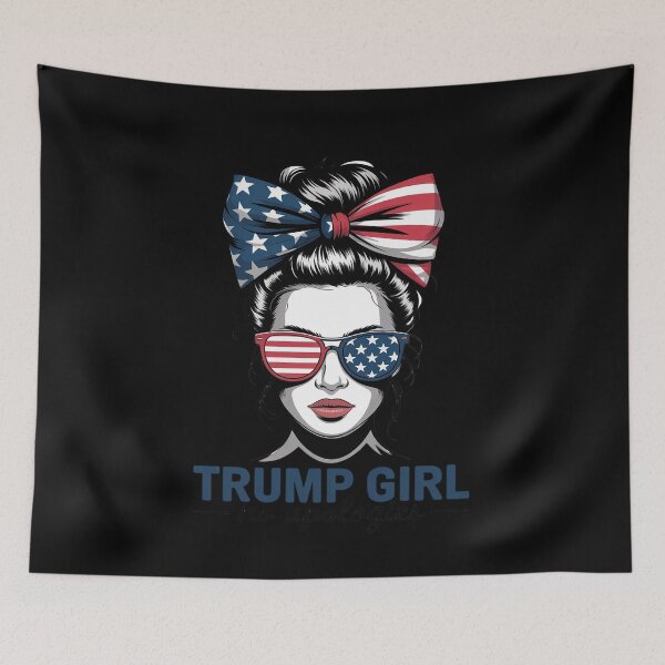 Item preview, Trump Lady Inauguration Day 2025 Messy Bun American Flag  designed and sold by RoyTill0Art.