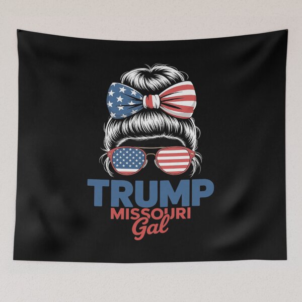 Item preview, Trump Missouri Gal Messy Bun Election American Flag Women Kids Men  designed and sold by RoyTill0Art.