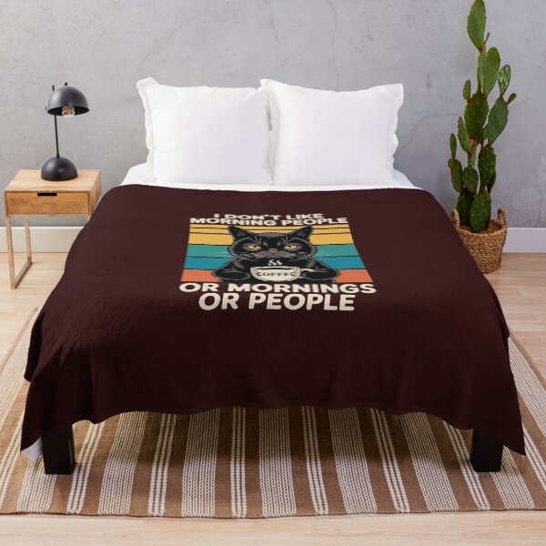 Item preview, I Hate Morning People And Mornings And People Coffee Cat designed and sold by Trend Print Studio.