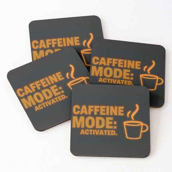 Item preview, Caffeine Mode Activated - Funny Coffee Lover Neon Glow Typography designed and sold by MugenAnime.