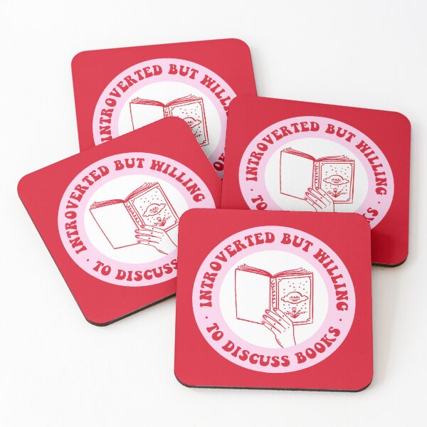 Item preview, Introverted But Willing To Discuss Books. Pink And Red Aesthetic Bookish. Book And Coffee. designed and sold by CoCoArt-Ua.