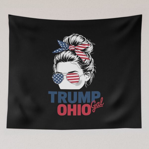Item preview, Trump Ohio Gal Messy Bun Election American Flag  designed and sold by RoyTill0Art.