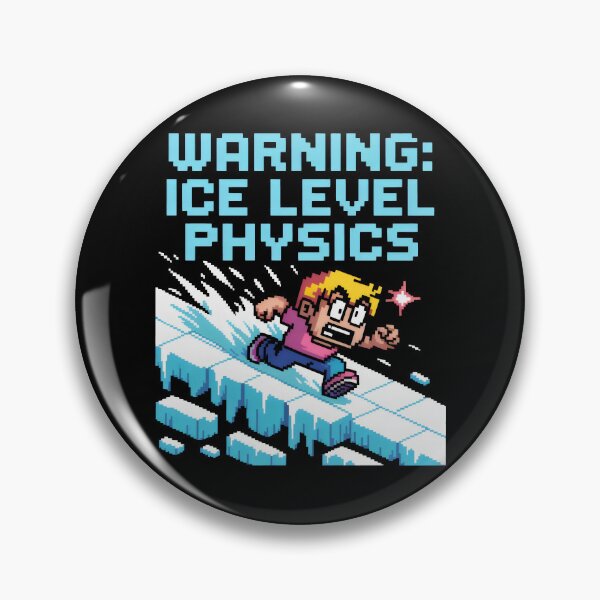 Item preview, Warning Ice Level Physics Pixel Art Gaming Design designed and sold by SplashTastic.