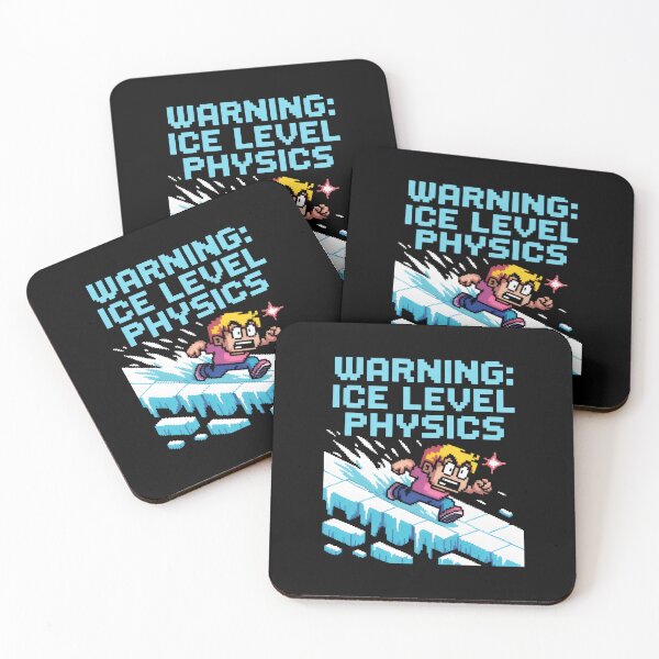 Item preview, Warning Ice Level Physics Pixel Art Gaming Design designed and sold by SplashTastic.