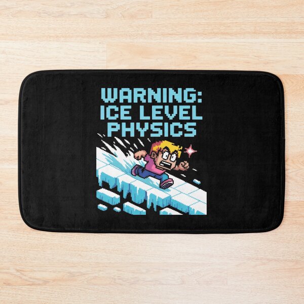Item preview, Warning Ice Level Physics Pixel Art Gaming Design designed and sold by SplashTastic.