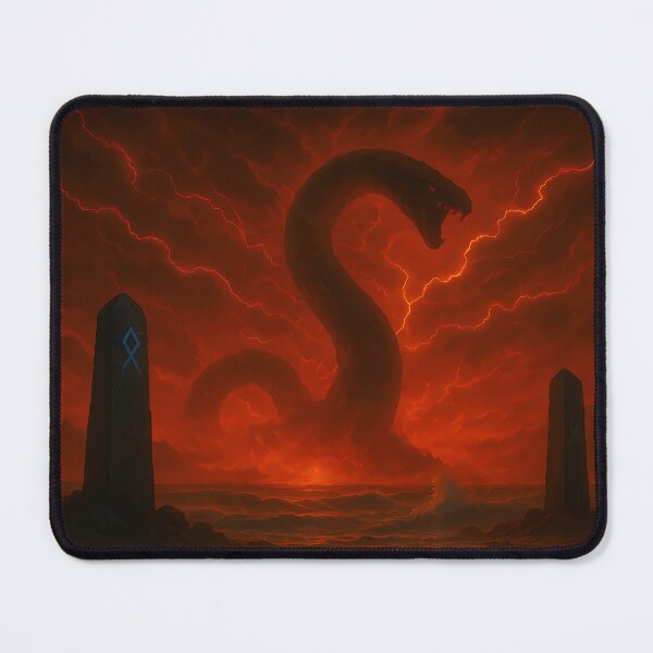 Item preview, Ragnarok’s Shore – Jörmungandr Rising from the Apocalyptic Sea designed and sold by NorseDrip.