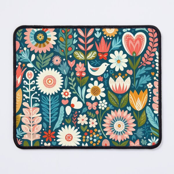 Item preview, Bird Heart Flowers – Scandinavian Folk Art by heidiannemorris © designed and sold by FOLK ART FUSION by heidiannemorris.