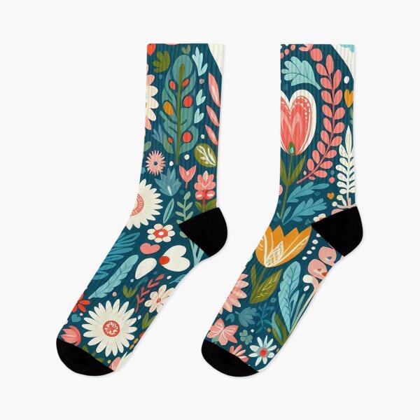 Item preview, Bird Heart Flowers – Scandinavian Folk Art by heidiannemorris © designed and sold by FOLK ART FUSION by heidiannemorris.