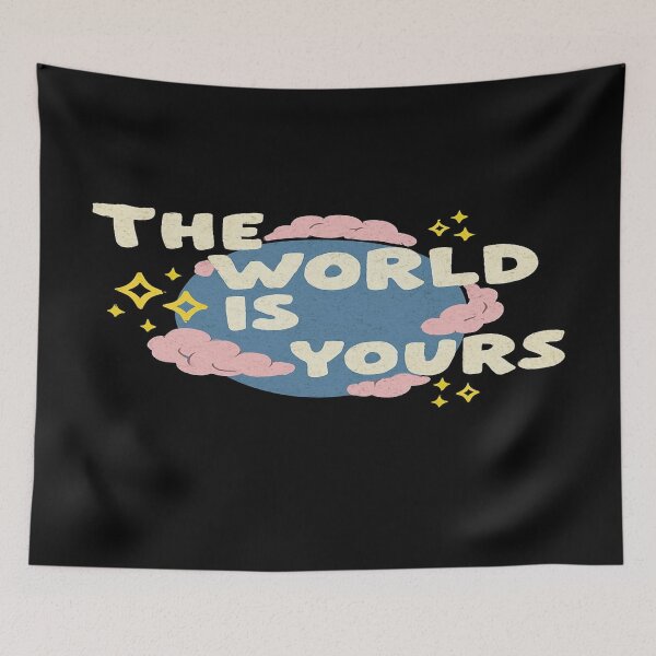Item preview, The World Is Yours – Motivational Earth Illustration with Stars and Clouds designed and sold by Bright Nest Studio.