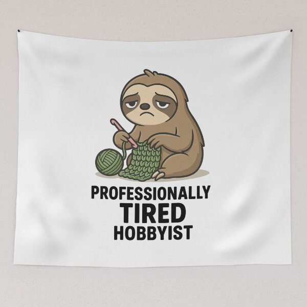 Item preview, Professionally Tired Hobbyist Sloth Knitting Funny Design Gifts designed and sold by EM&Maker.