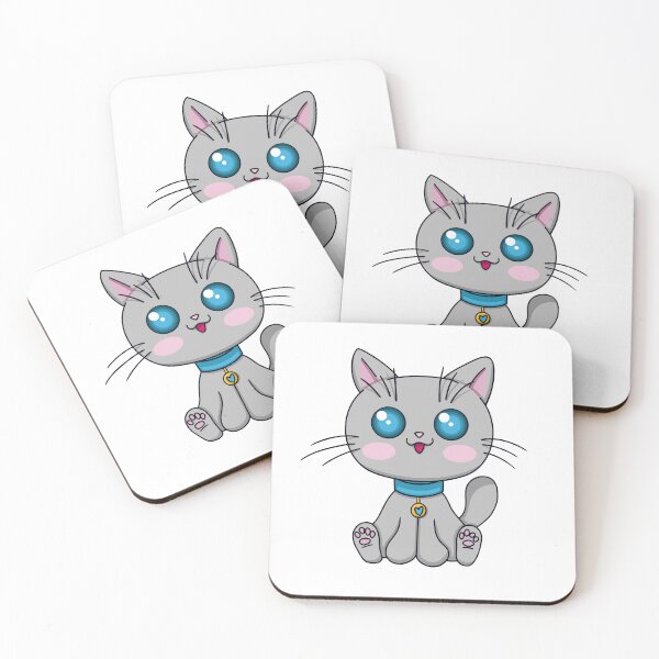 Item preview, Kawaï white cat on white background designed and sold by EyeTrickster.