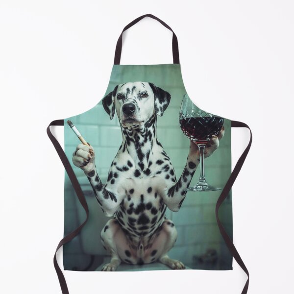 Item preview, Funny Dalmatian on Toilet – Wine & Cigarette, Rustic Bathroom Wall Art designed and sold by vk09.
