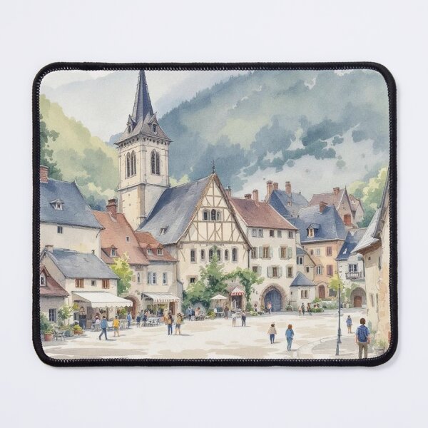 Item preview, Village square (Auvergne) designed and sold by jefboutique6150.