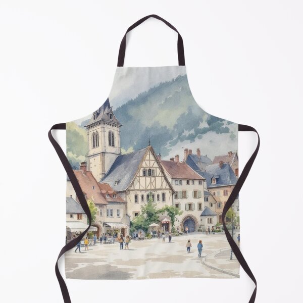 Item preview, Village square (Auvergne) designed and sold by jefboutique6150.