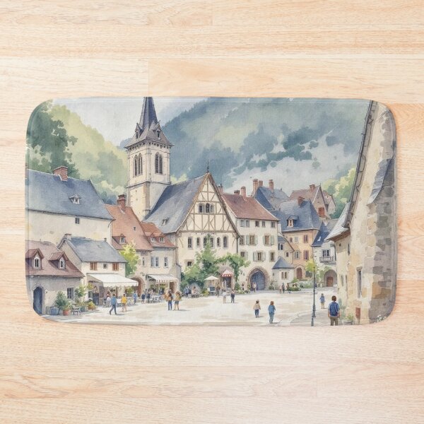 Item preview, Village square (Auvergne) designed and sold by jefboutique6150.