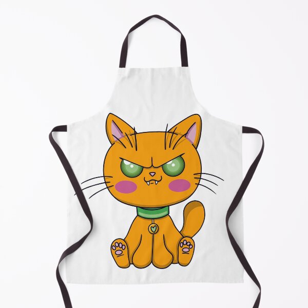 Item preview, Angry kawaii ginger cat on a white background designed and sold by EyeTrickster.