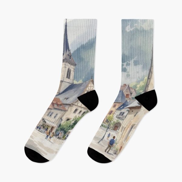 Item preview, Village square (Auvergne) designed and sold by jefboutique6150.