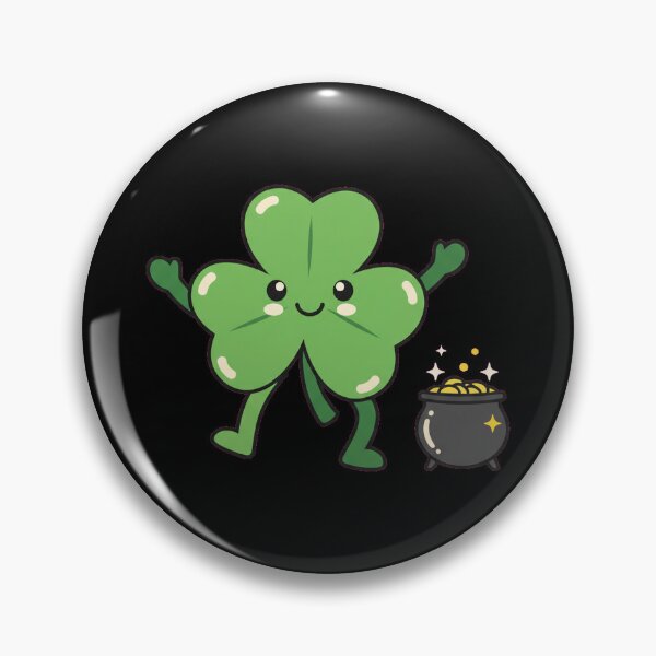 Item preview, Dancing Shamrock Pot of Gold Kawaii Cute St Patricks Day designed and sold by Bratak.