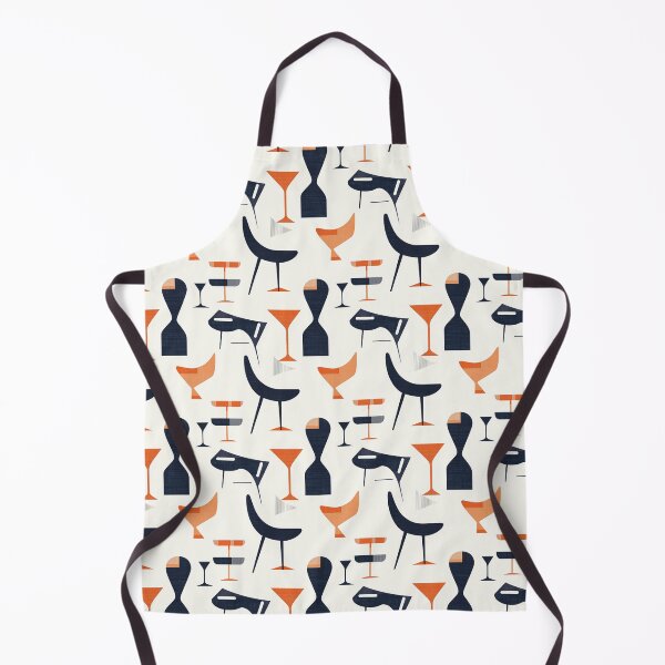 Artikelvorschau, Retro Abstract Atomic Bar in Black, Orange & White – Lounge Geometry entworfen und verkauft von The Print Parlor.