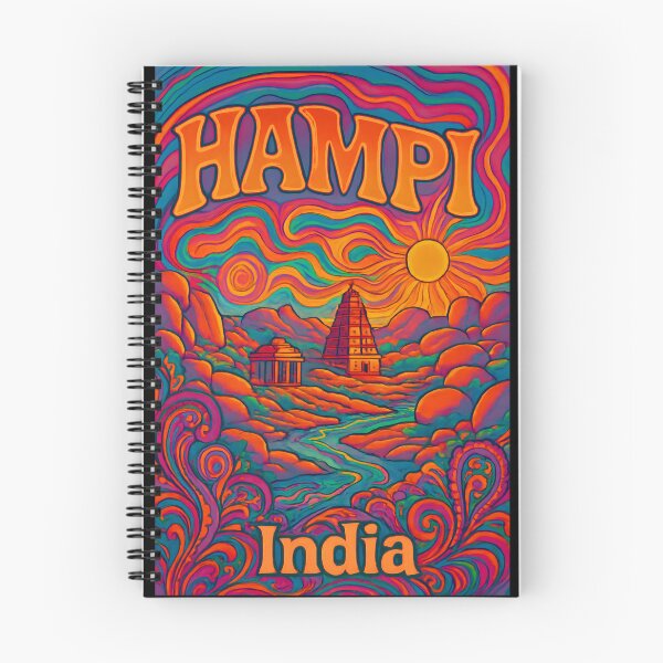 Item preview, Hampi Psychedelic Travel Poster - 70s Retro Art designed and sold by Cosmopolis.