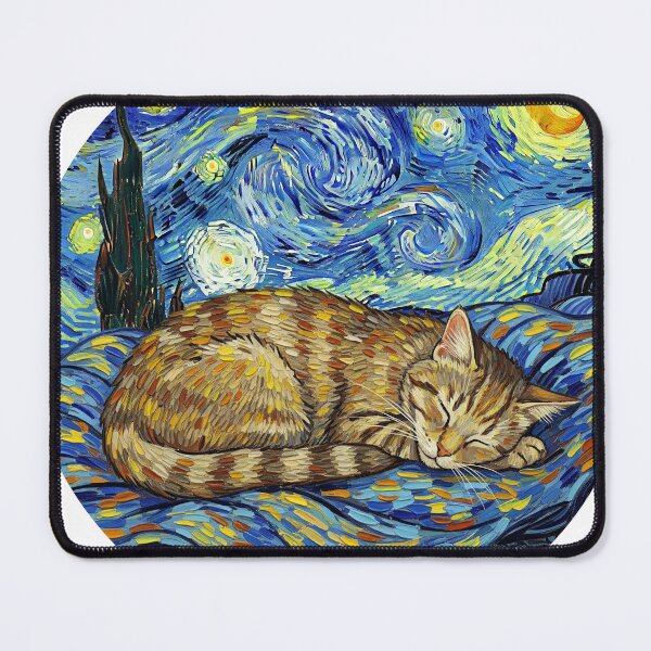Item preview, Van gogh starry night cat sleeping designed and sold by matthijs309.