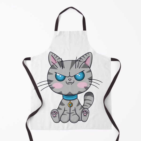 Item preview, Angry kawaii tabby cat on a white background designed and sold by EyeTrickster.