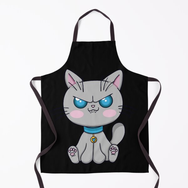 Item preview, A cute, hungry grey cat on a black background designed and sold by EyeTrickster.