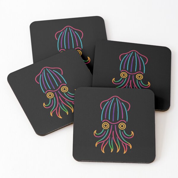 Item preview, Striped Pyjama Squid – Neon Marine Life Illustration designed and sold by JonelCrafts.