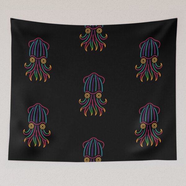 Item preview, Striped Pyjama Squid – Neon Marine Life Illustration designed and sold by JonelCrafts.