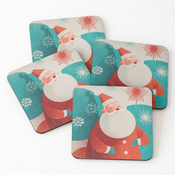 Item preview, Mid-Century Jolly Santa designed and sold by GildedPagesCo.