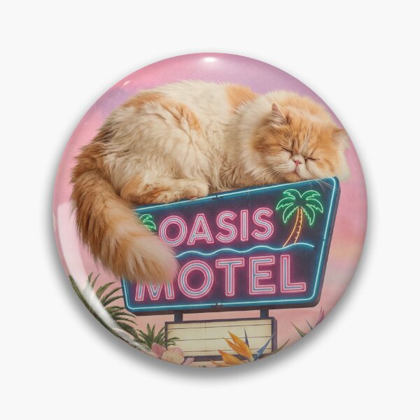 Item preview, Giant Persian Cat "OASIS" Motel - Surreal Retro-Futurism Collage designed and sold by Rushurban.