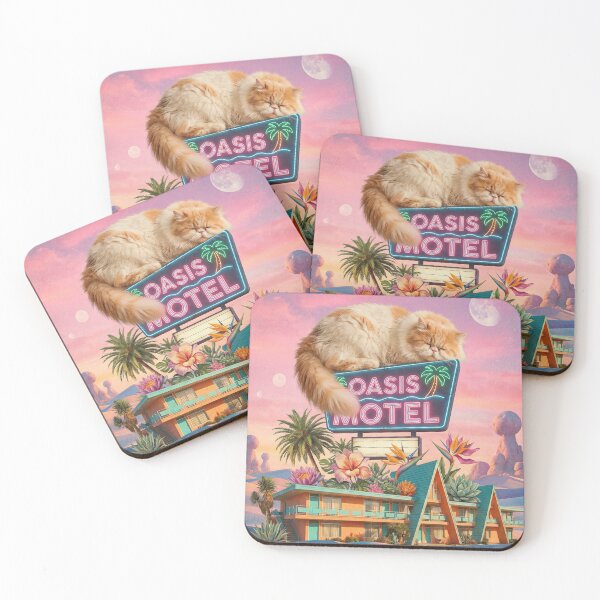Item preview, Giant Persian Cat "OASIS" Motel - Surreal Retro-Futurism Collage designed and sold by Rushurban.