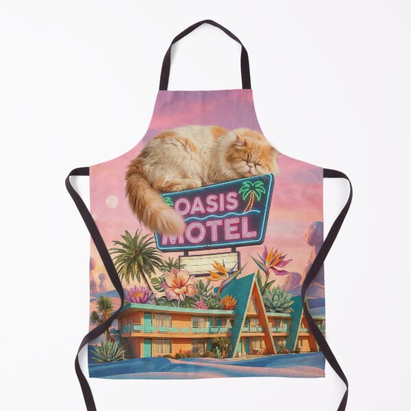 Item preview, Giant Persian Cat "OASIS" Motel - Surreal Retro-Futurism Collage designed and sold by Rushurban.
