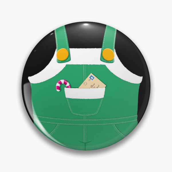 Item preview, Green Santa Claus overalls with barley sugar and lettre on black background designed and sold by EyeTrickster.