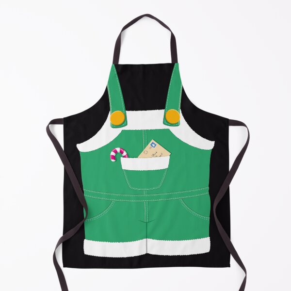 Item preview, Green Santa Claus overalls with barley sugar and lettre on black background designed and sold by EyeTrickster.