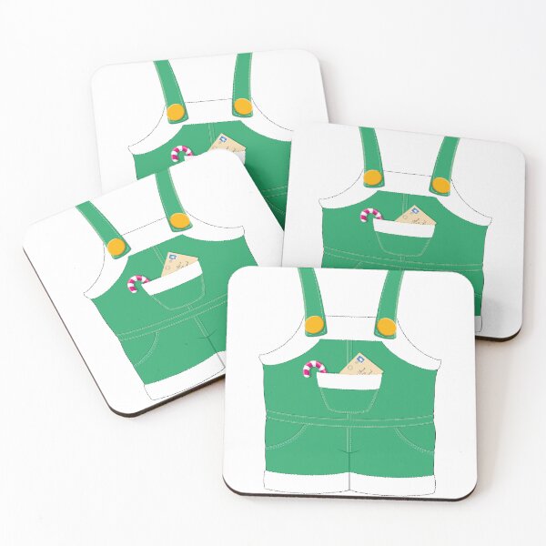 Item preview, Green Santa Claus overalls with barley sugar and lettre on withe background designed and sold by EyeTrickster.