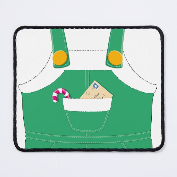Item preview, Green Santa Claus overalls with barley sugar and lettre on withe background designed and sold by EyeTrickster.