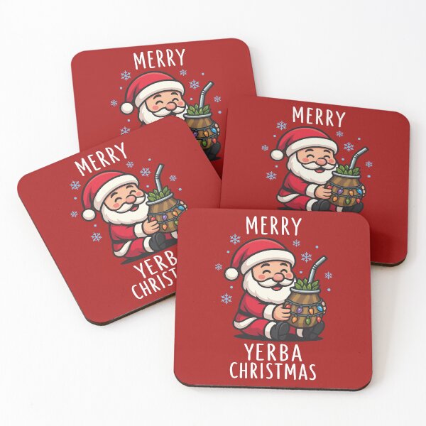 Item preview, Copy of Merry Yerba Christmas – Cute Santa Drinking Mate designed and sold by MonkaDesigns.