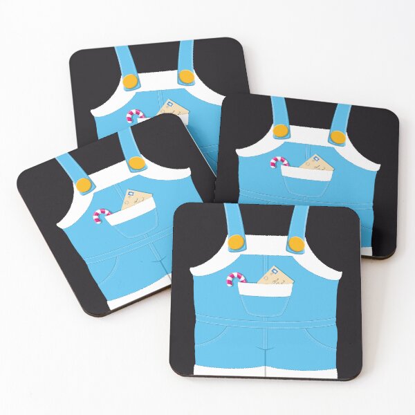 Item preview, Blue Santa Claus overalls with barley sugar and lettre on black background designed and sold by EyeTrickster.