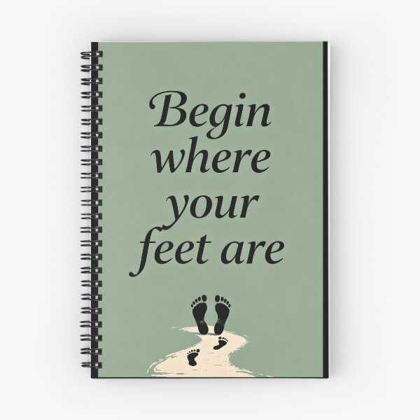 Item preview, Mindful Quote Poster – Begin Where Your Feet Are Wall Art designed and sold by Cosmopolis.