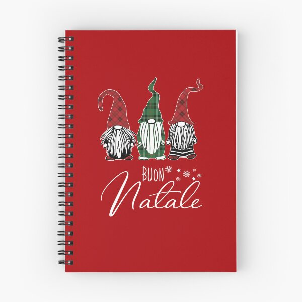 Item preview, Buon Natale Italian Merry Christmas 2025 Cute Xmas Gnomes In Plaid Hats designed and sold by FunnySunny T-Shirts.