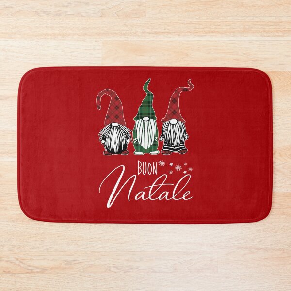 Item preview, Buon Natale Italian Merry Christmas 2025 Cute Xmas Gnomes In Plaid Hats designed and sold by FunnySunny T-Shirts.