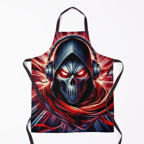 Item preview, Glowing Masked Skull Warrior – Futuristic Anime Aesthetic Poster Art designed and sold by Tune Me.