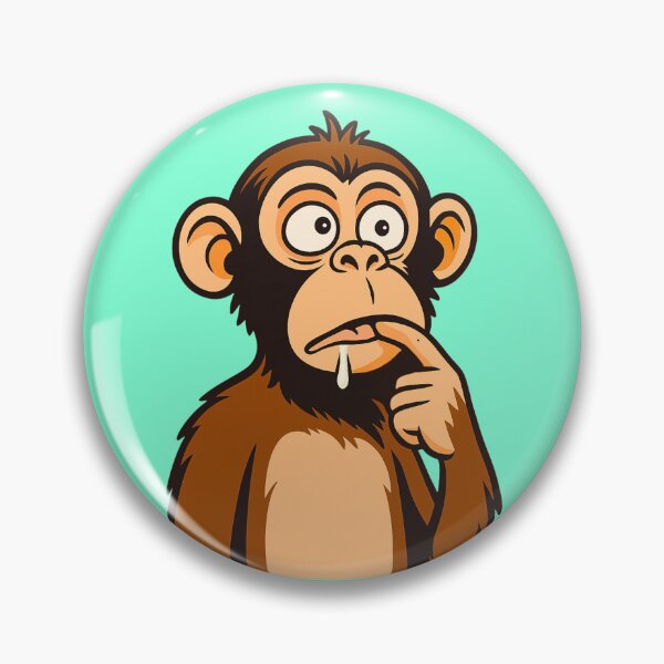 Item preview, Thinking Monkey Drooling – Funny Curious Ape Illustration designed and sold by Ivy-Triggs.
