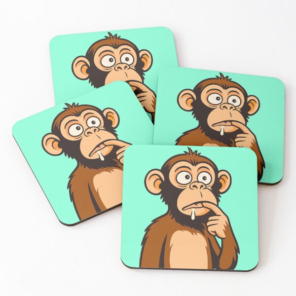 Item preview, Thinking Monkey Drooling – Funny Curious Ape Illustration designed and sold by Ivy-Triggs.