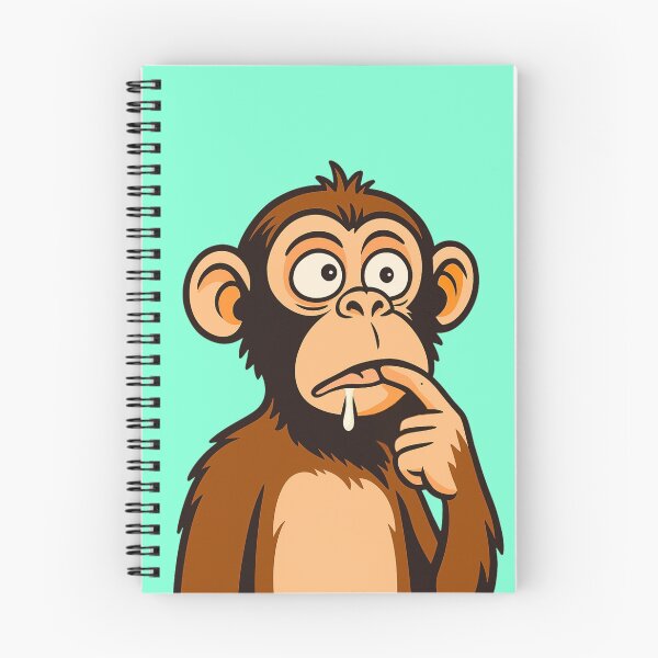 Item preview, Thinking Monkey Drooling – Funny Curious Ape Illustration designed and sold by Ivy-Triggs.
