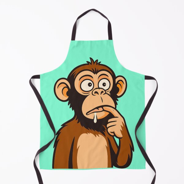Item preview, Thinking Monkey Drooling – Funny Curious Ape Illustration designed and sold by Ivy-Triggs.
