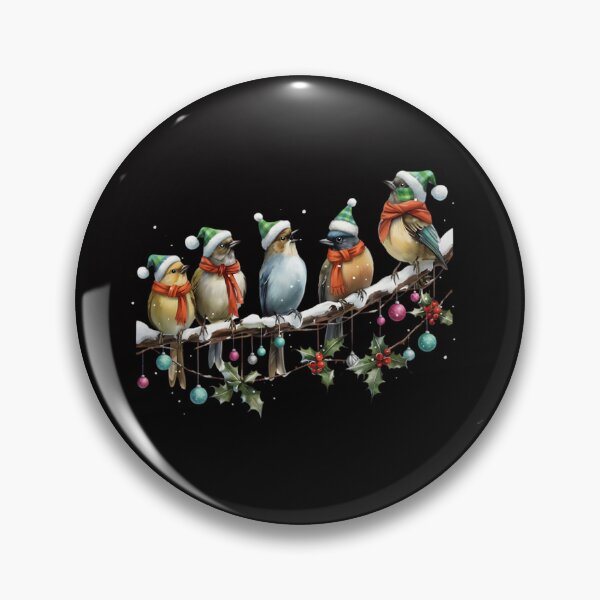 Item preview, Christmas Birds on Limb, Santa Hats Design designed and sold by DesignDenDo ⭐⭐⭐⭐⭐.