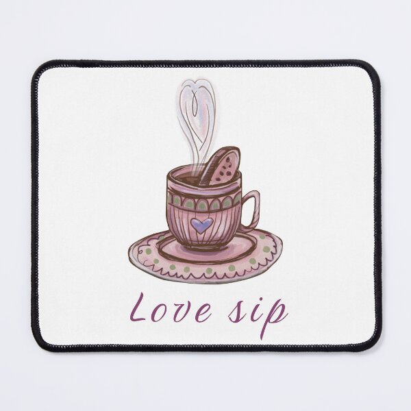 Item preview, Romantic coffee drawing with a couple in the shape of a heart designed and sold by olenapetol.