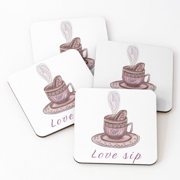 Item preview, Romantic coffee drawing with a couple in the shape of a heart designed and sold by olenapetol.